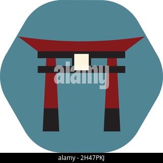 Japanischer inari, Illustration, Vektor, auf weißem Hintergrund. Stock Vektor