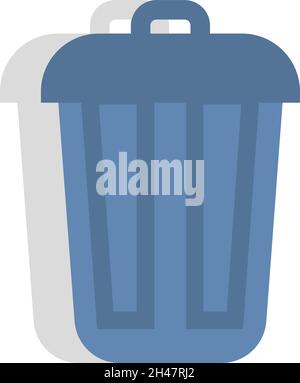 Blauer Papierkorb, Illustration, Vektor, auf weißem Hintergrund. Stock Vektor