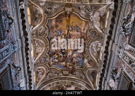 Innenansicht der Dekorationen der Kirche der Heiligen Katharina in Palermo Stockfoto