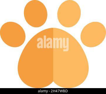 Gelbe Pfote, Illustration, Vektor, auf weißem Hintergrund. Stock Vektor