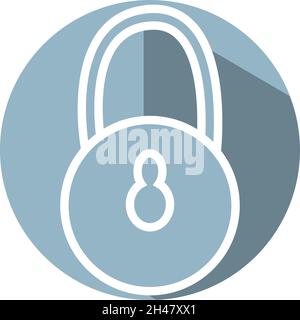 Einfaches Schloss, Illustration, Vektor, auf weißem Hintergrund. Stock Vektor