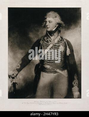 König George IV. Als Prinz von Wales als Oberst der Zehnten leichten Dragoner. Photogravure, 1905, nach W. Beechey. Stockfoto