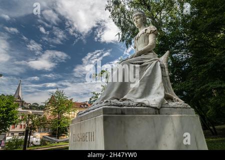 Statue von Elisabeth von Österreich (Sissi) in Meran - Meran, Trentino-Südtirol, Italien Stockfoto