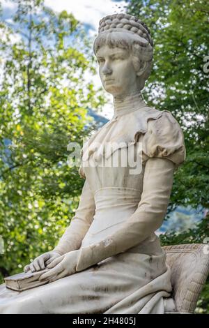 Statue von Elisabeth von Österreich (Sissi) in Meran - Meran, Trentino-Südtirol, Italien Stockfoto