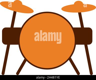 Große Trommeln, Illustration, Vektor, auf weißem Hintergrund. Stock Vektor