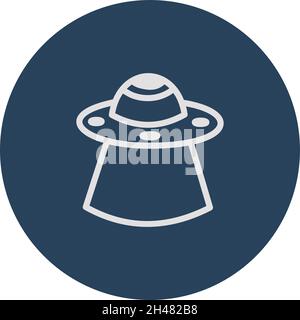 Alien-Schiff, Illustration, Vektor, auf weißem Hintergrund. Stock Vektor