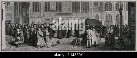 Eine Beerdigung cortège Amsterdam. Gravur mit Radierung. Stockfoto