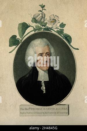 Thomas Martyn. Farbiger Kupferstich von J. Vendramini nach J. Russell. Stockfoto