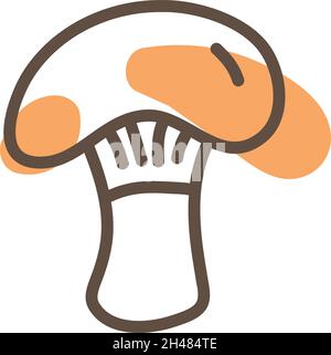 Oranger Pilz, Illustration, Vektor, auf weißem Hintergrund. Stock Vektor