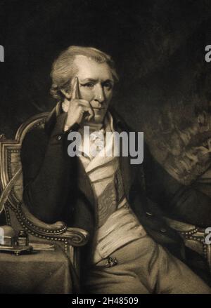 Benjamin Thompson, Graf von Rumford. Mezzotint von J. R. Smith, 1801, nach sich selbst. Stockfoto