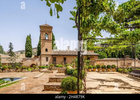 Kloster von San Francisco in der Alhambra Palastanlage in Granada, Andalusien, Spanien Stockfoto