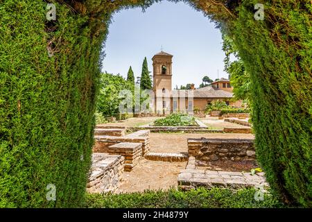 Kloster von San Francisco in der Alhambra Palastanlage in Granada, Andalusien, Spanien Stockfoto