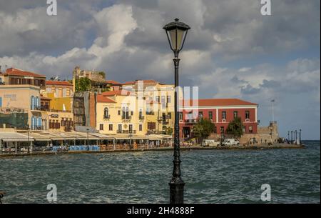 Venezianischer Hafen, Chania, Kreta, Griechenland Stockfoto