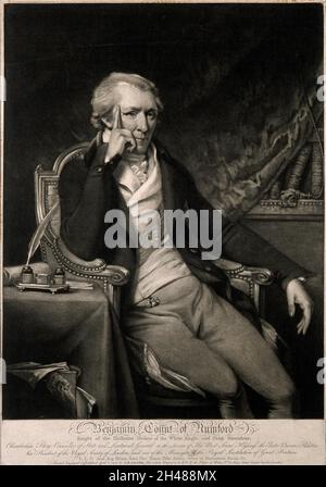 Benjamin Thompson, Graf von Rumford. Mezzotint von J. R. Smith, 1801. Stockfoto