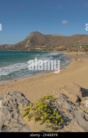Sandstrand Pachia Ammo, Falassarna, Kreta, Griechenland Stockfoto
