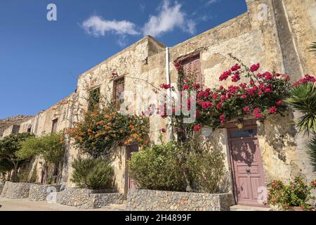 Klosterzellen, Mönchszimmer, Kloster Preveli, Kreta, Griechenland Stockfoto