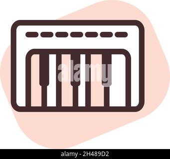 Klavierspielzeug, Illustration, Vektor, auf weißem Hintergrund. Stock Vektor