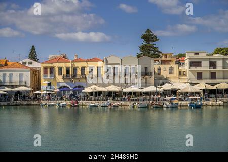 Venezianischer Hafen, Rethymno, Kreta, Griechenland Stockfoto