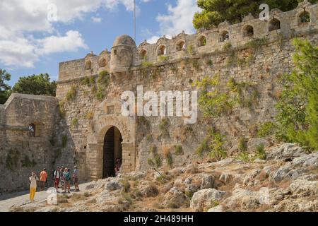 Haupttor, Festungsmauer, Fortezza, Rethymno, Kreta, Griechenland Stockfoto