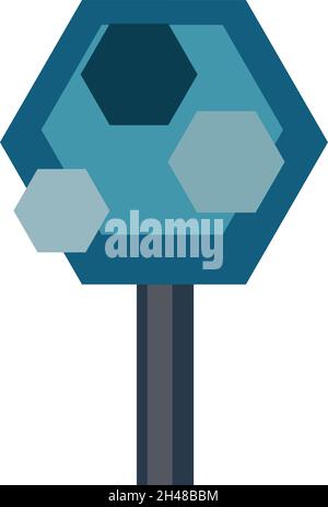 Hellblauer abstrakter Baum, Illustration, Vektor, auf weißem Hintergrund. Stock Vektor