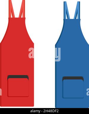 Rote und blaue Schürze, Illustration, Vektor auf weißem Hintergrund. Stock Vektor