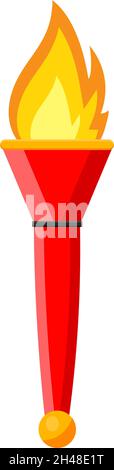 Brennende Fackel, Illustration, Vektor auf weißem Hintergrund. Stock Vektor