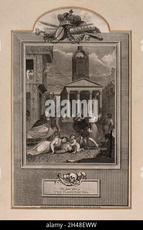 Die Pest in London, 1665. Radierung von A. Smith, 1810, nach R. Smirke. Stockfoto