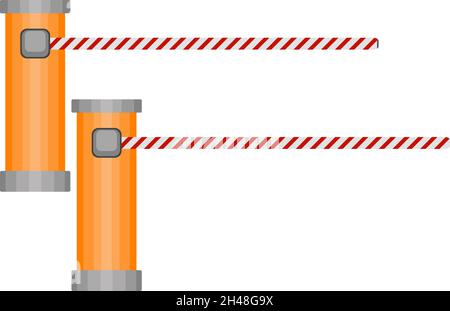 Barriere Tor, Illustration, Vektor auf weißem Hintergrund. Stock Vektor