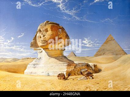 Die Große Sphinx. Aquarell von H. Stanier. Stockfoto