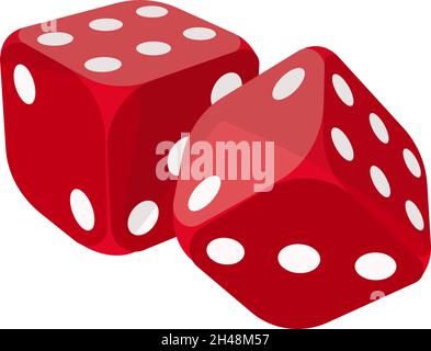 Rote Würfel, Illustration, Vektor auf weißem Hintergrund. Stock Vektor
