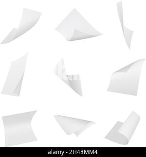 Fliegende Papiere. Bücherblätter Stapel von leeren Büroblättern anständige Vektor leere Papiervorlagen Stock Vektor