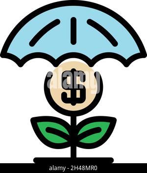 Symbol für Investitionssicherheit. Darstellung der Symbolfarbe für Investitionssicherheit flach isoliert Stock Vektor