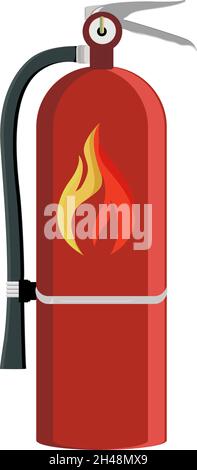 Feuerlöscher, Illustration, Vektor auf weißem Hintergrund. Stock Vektor