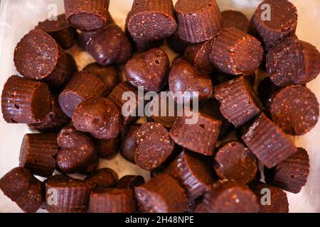 Handgemachte Schokoladenbonbons Stockfoto