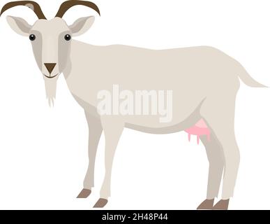 Ziegentier, Illustration, Vektor auf weißem Hintergrund. Stock Vektor