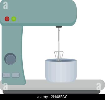 Teigmischmaschine, Illustration, Vektor auf weißem Hintergrund. Stock Vektor