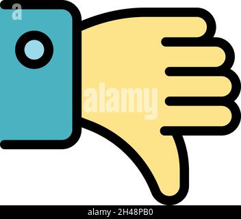 Symbol für die Hand gefällt nicht. Kontur Hand nicht wie Vektor Symbol Farbe flach isoliert Stock Vektor
