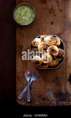 südindische leckere hausgemachte Paddu konzentriert sich auf das Hauptnahrungsmittel Stockfoto