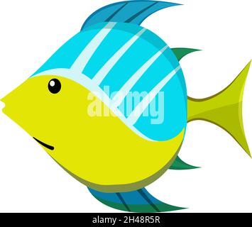 Seefisch, Illustration, Vektor auf weißem Hintergrund. Stock Vektor