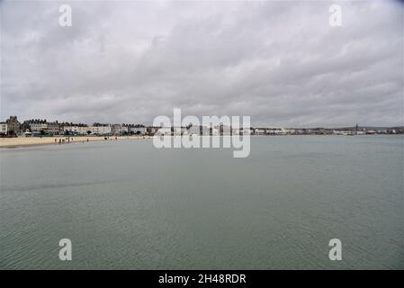 Weymouth eine Küstenstadt an der englischen Kanalküste, England, die drittgrößte Siedlung in Dorset. Bilder aufgenommen im Oktober 2021 Stockfoto