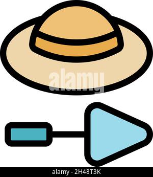 Hut für Senior man Icon. Umriss Hut für Senior man Vektor-Symbol dünne Linie Farbe flach auf weiß Stock Vektor