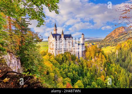 Schloss Neuschwanstein (Schloss Neuschwanstein) Bayern. Fussen, Deutschland. Stockfoto