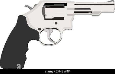 Handfeuerwaffe, Illustration, Vektor auf weißem Hintergrund. Stock Vektor