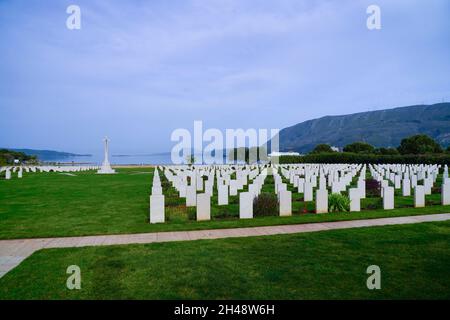 Die Suda Bucht War Cemetery ist ein soldatenfriedhof durch den Commonwealth Kriegsgräber Kommission in Souda Bay, Kreta, Griechenland verwaltet. Es enthält buria Stockfoto