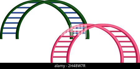 Kletterhalle im Dschungel, Illustration, Vektor auf weißem Hintergrund. Stock Vektor