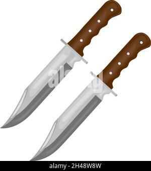 Zwei kleine Messer, Illustration, Vektor auf weißem Hintergrund. Stock Vektor
