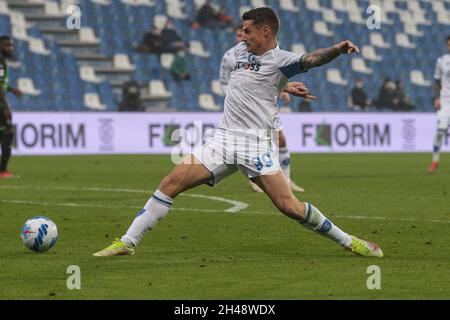 Reggio Emilia, Italia. Oktober 2021. Reggio Emilia (RE), Italia, 31 Ottobre 2021, Mapei Stadium - Citta del Tricolore, 11Â giornata Campionato Serie A Tim 2021/2022, incontro tra le squadre del US Sassuolo Calcio e dell'Empoli FC, nellas foto: 99 Andrea Pinamonti -Empoli Credit: Independent Photo Agency/Alamy Live News Stockfoto