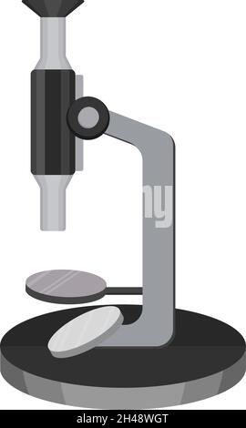 Mikroskop-Werkzeug, Illustration, Vektor auf weißem Hintergrund. Stock Vektor