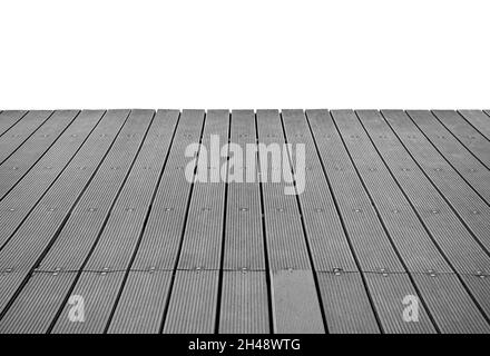 Pier Boards auf weißem Hintergrund. Stockfoto