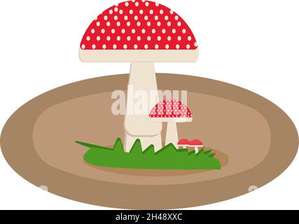 Waldpilz, Illustration, Vektor auf weißem Hintergrund. Stock Vektor